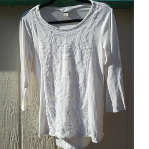 Christopher & Banks size small white long sleeve knit